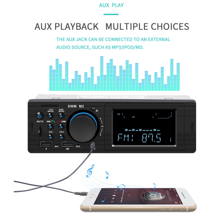 SWM-M2 Universal Car 12V Bluetooth Radio Receiver MP3 Player, Support FM with Remote Control