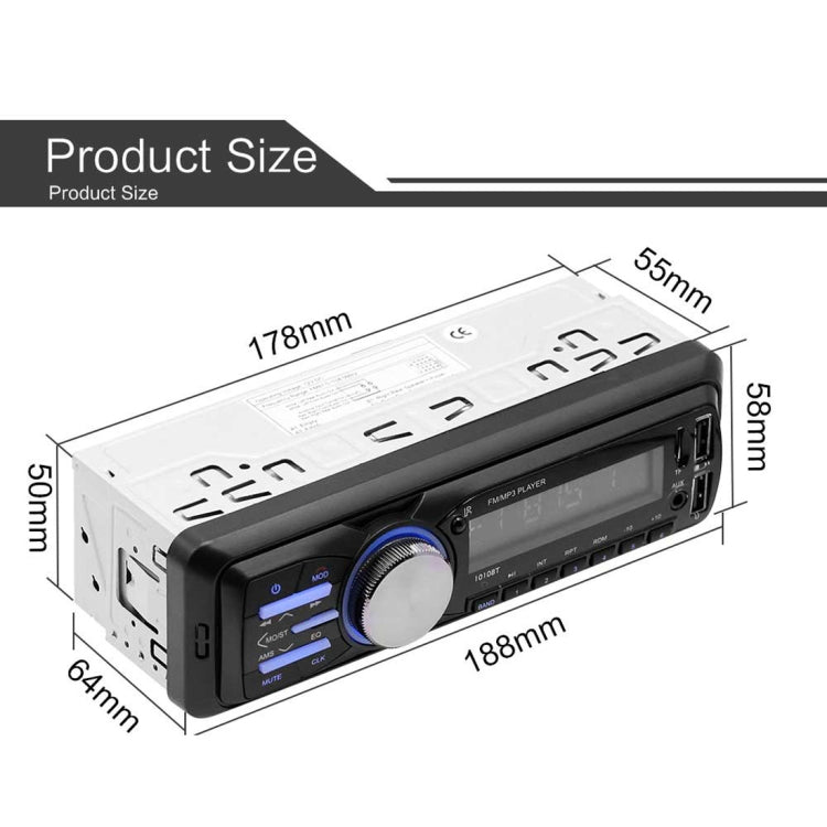 1010BT Universal Car 12V Bluetooth Radio Receiver MP3 Player, Support FM with Remote Control