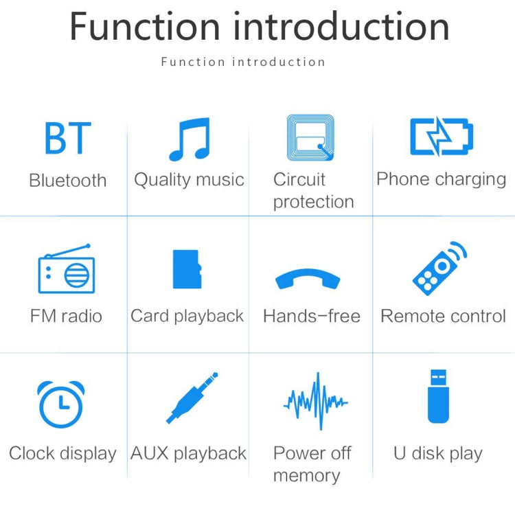 1010BT Universal Car 12V Bluetooth Radio Receiver MP3 Player, Support FM with Remote Control