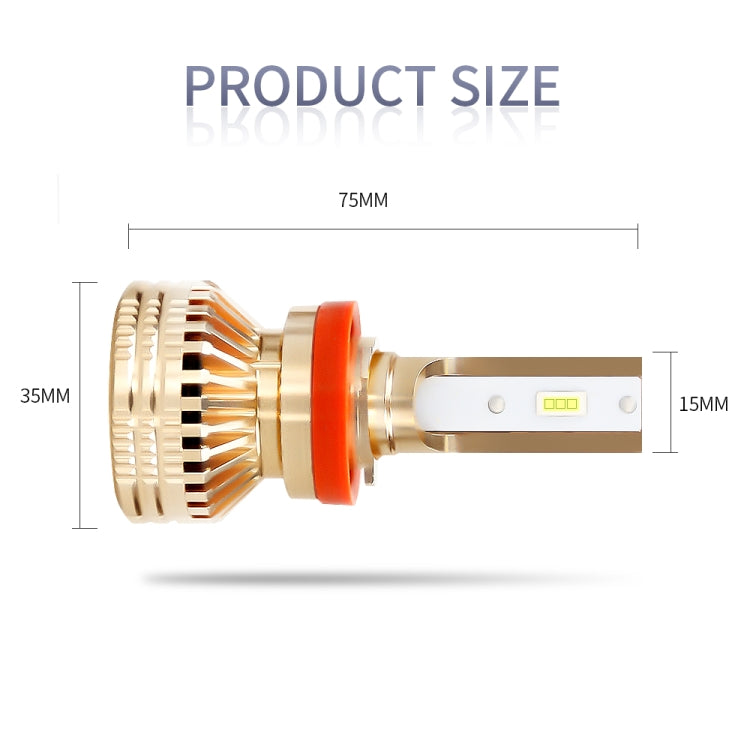 2 PCS EV17 H11 DC8-48V / 30W / 3000LM / 6000K IP67 Car LED Headlight Lamps (White Light)