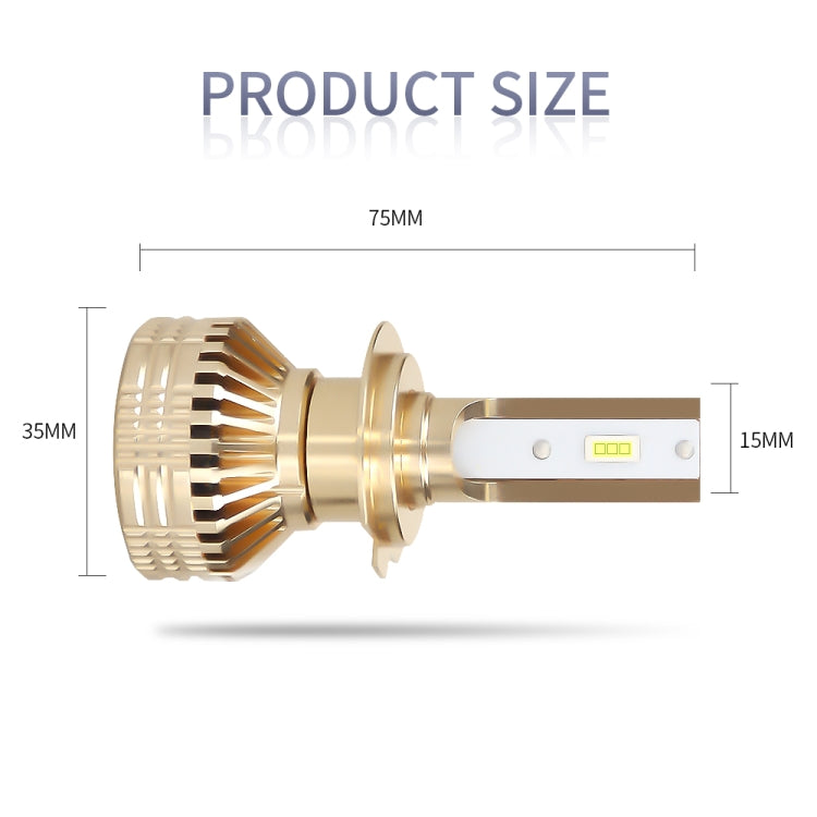 2 PCS EV17 H7 DC8-48V / 30W / 3000LM / 6000K IP67 Car LED Headlight Lamps (White Light)