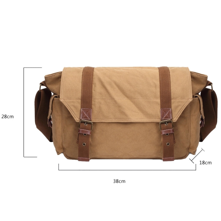 Multifunction Canvas Messenger Cameras Bags Travel Crossbody Shoulder Tablet Bag with Interior Lining, Size: 38x28x18cm