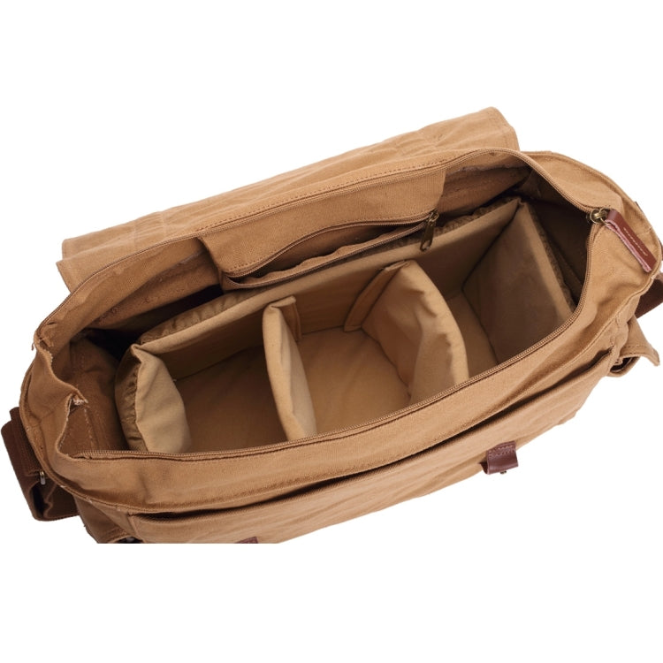 Multifunction Canvas Messenger Cameras Bags Travel Crossbody Shoulder Tablet Bag with Interior Lining, Size: 38x28x18cm