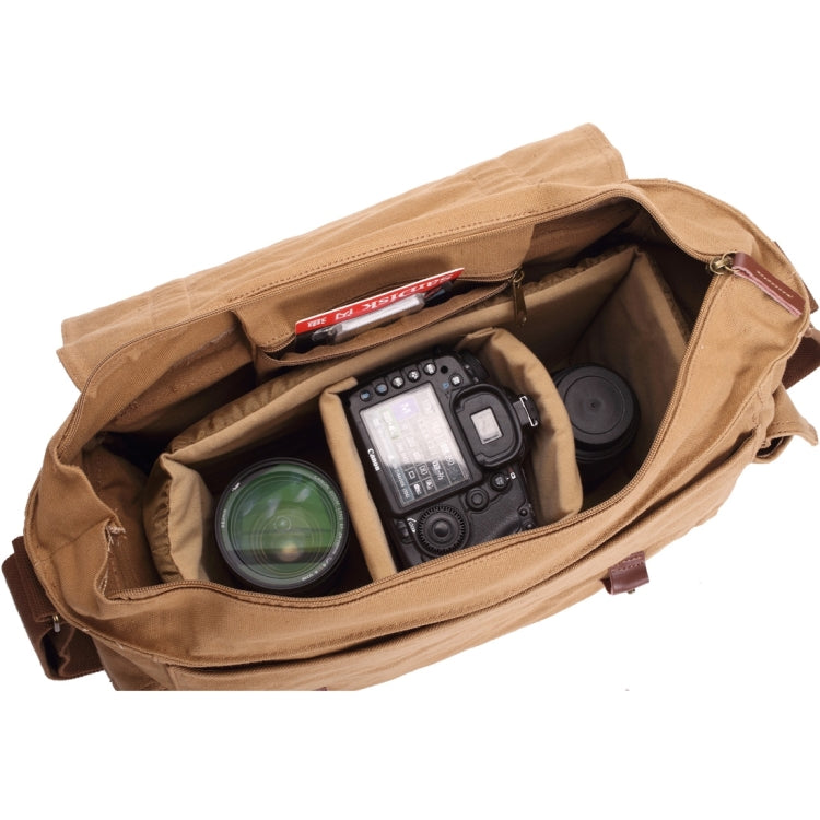 Multifunction Canvas Messenger Cameras Bags Travel Crossbody Shoulder Tablet Bag with Interior Lining, Size: 38x28x18cm