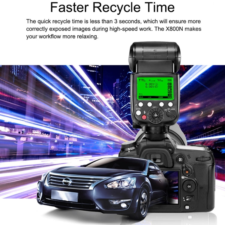 PIXEL X800N Standard iTTL / M / PRT Flash Light Speedlite for Nikon Camera