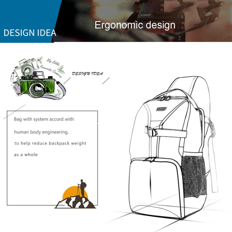 HUWANG Waterproof Shoulder Backpack Padded Shockproof Camera Case Bag for Nikon