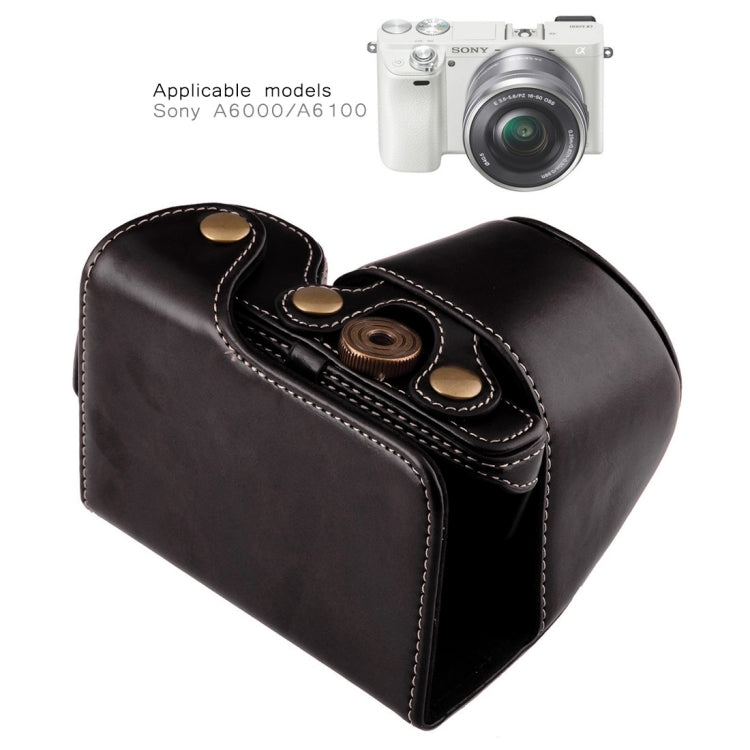 Full Body Camera PU Leather Case Bag with Strap for Sony A6000 / A6300 / Nex 6