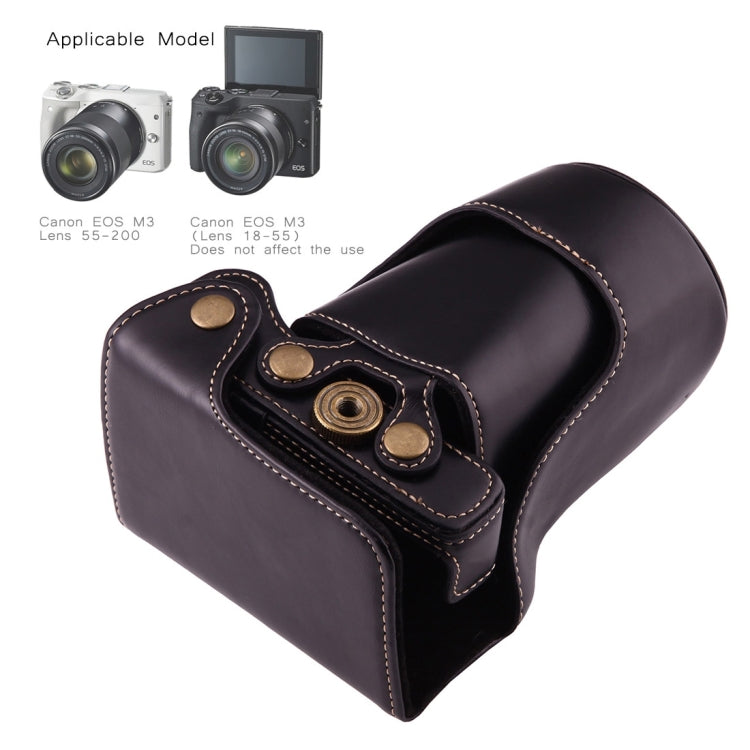 Full Body Camera PU Leather Case Bag with Strap for Canon EOS M3