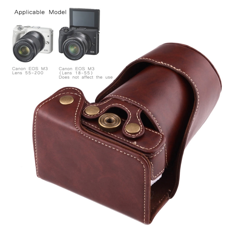 Full Body Camera PU Leather Case Bag with Strap for Canon EOS M3