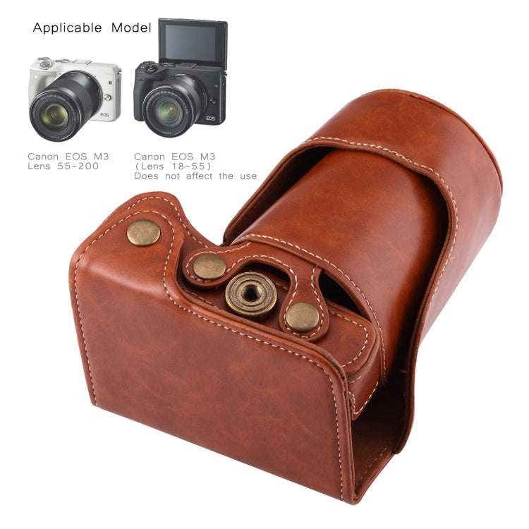 Full Body Camera PU Leather Case Bag with Strap for Canon EOS M3