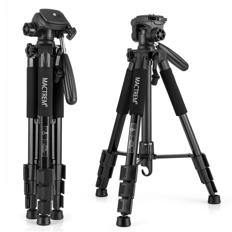 MACTREM PT55 Aluminum Alloy + ABS Camera Tripod with 3 Way 360 Degree Panhead for DSLR / SLR / Canon / Nikon / Sony / Olympus / DV Includes Carrying Case