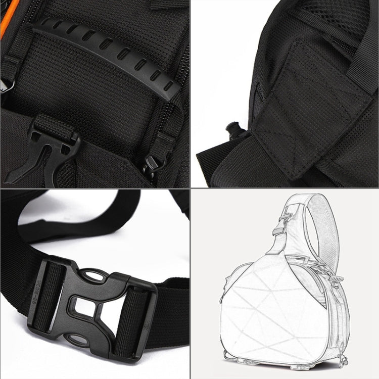 Triangle Shape Tscope Sling Shoulder Cross Digital Camera Bags Case Soft Bag with Rain Cover for Canon Nikon Sony, Size: 33*24*17cm