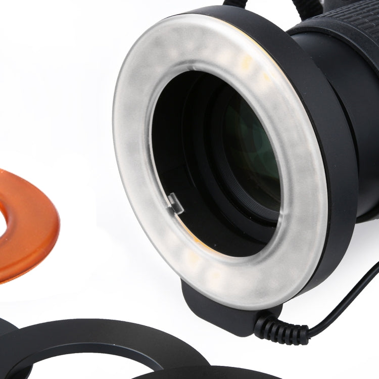 Circular LED Flash Light with 48 LED Lights & 6 Adapter Rings(49mm/52mm/55mm/58mm/62mm/67mm) for Macro Lens