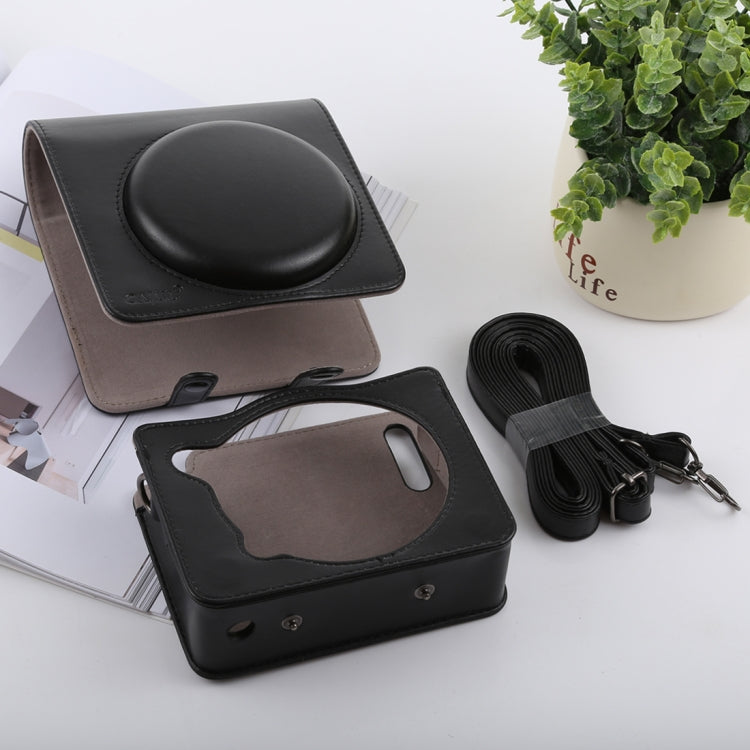 Retro Style Full Body Camera PU Leather Case Bag with Strap for FUJIFILM instax SQUARE SQ6 (Black)