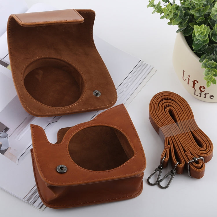 Retro Style Full Body Camera PU Leather Case Bag with Strap for FUJIFILM instax mini 9 / mini 8+ / mini 8