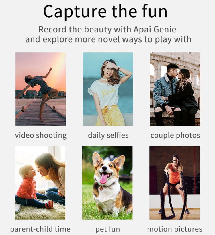 Apai Genie 360 Degree Rotation Panoramic Head Bluetooth Auto Face Tracking Object Tracking Holder with Phone Clamp for Smartphones, GoPro, DSLR Cameras