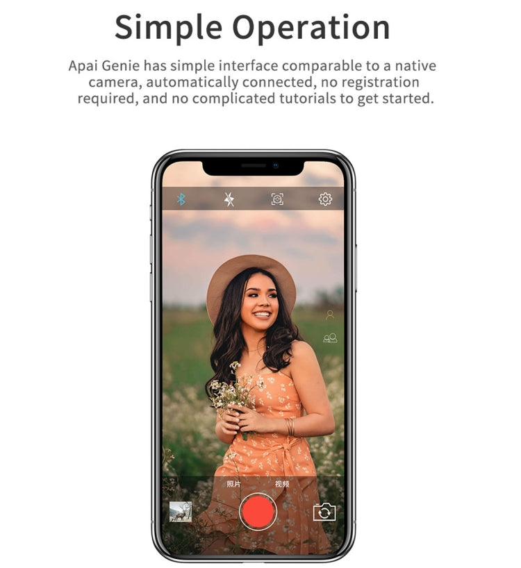 Apai Genie 360 Degree Rotation Panoramic Head Bluetooth Auto Face Tracking Object Tracking Holder with Phone Clamp for Smartphones, GoPro, DSLR Cameras