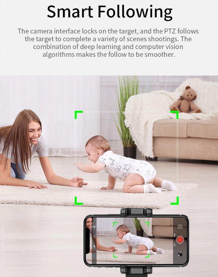 Apai Genie 360 Degree Rotation Panoramic Head Bluetooth Auto Face Tracking Object Tracking Holder with Phone Clamp for Smartphones, GoPro, DSLR Cameras