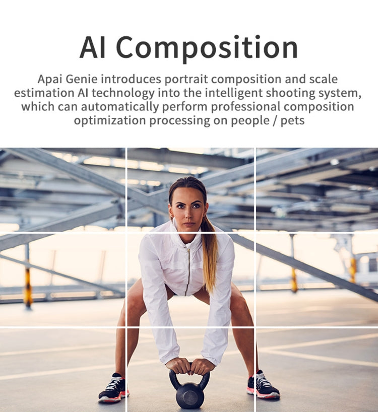 Apai Genie 360 Degree Rotation Panoramic Head Bluetooth Auto Face Tracking Object Tracking Holder with Phone Clamp for Smartphones, GoPro, DSLR Cameras