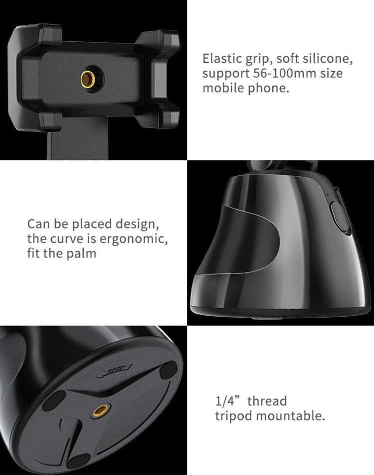 Apai Genie 360 Degree Rotation Panoramic Head Bluetooth Auto Face Tracking Object Tracking Holder with Phone Clamp for Smartphones, GoPro, DSLR Cameras