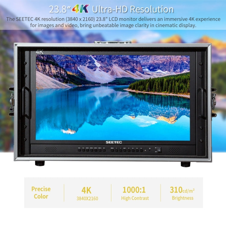 SEETEC 4K238-9HSD-CO 3840x2160 23.8 inch HDMI 4K Ultra HD Director Box Camera Field Monitor, Support Four Screen Split