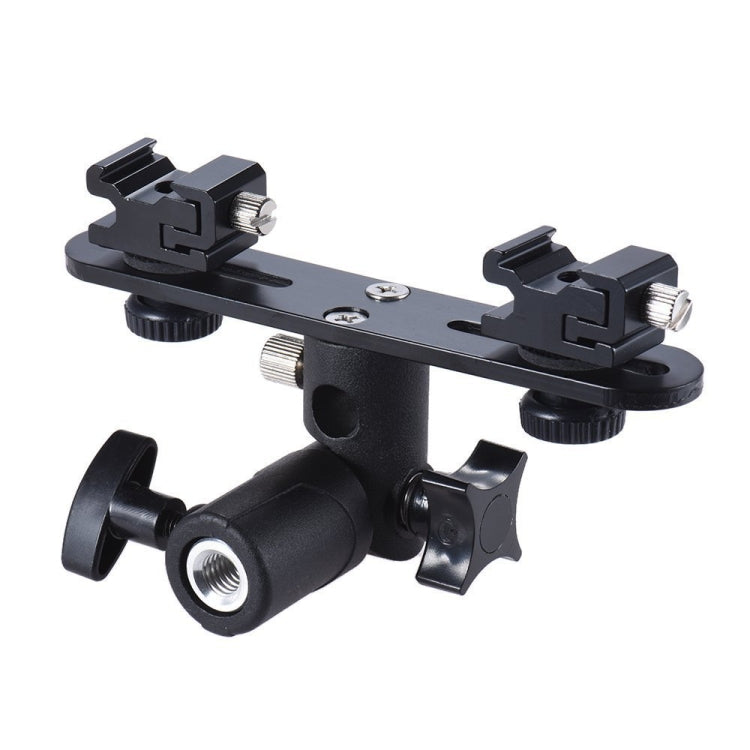 Double Hot Shoe Flash Stand Bracket