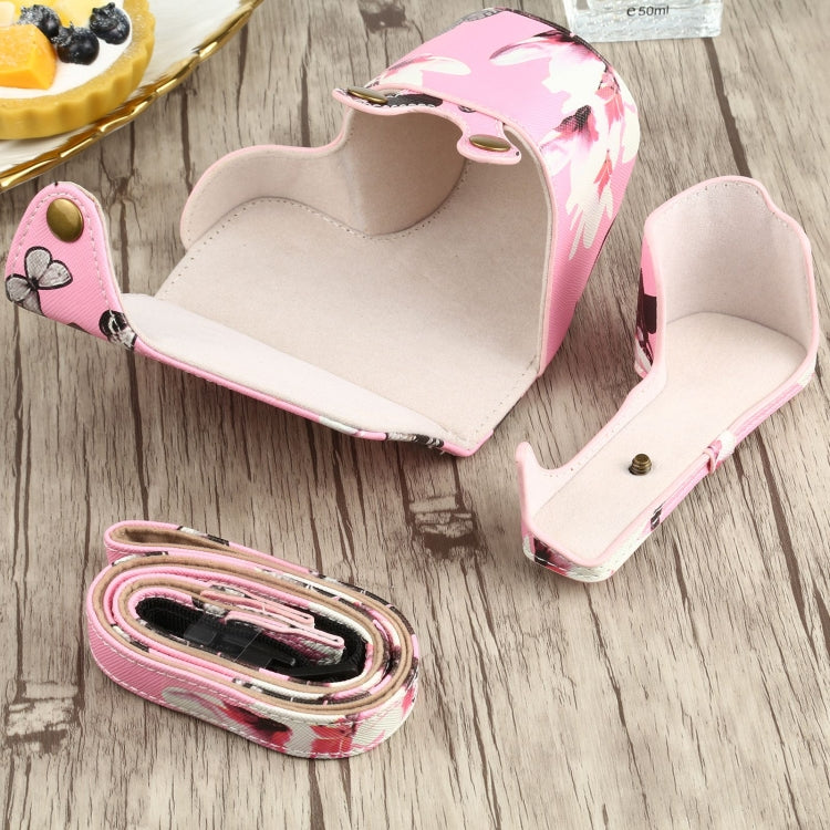 Flower Pattern PU Leather Camera Case for Sony A6000 / A6300 / A6400 / Nex 6