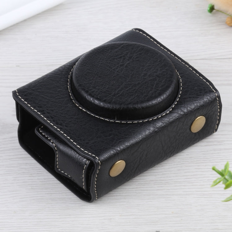Full Body Camera Litchi Texture PU Leather Case Bag with Strap for Sony DSC-RX100M7 / RX100M6 / RX100M5 / RX100M2