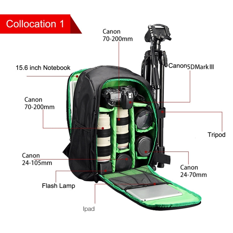 HUWANG HU107490 Portable Waterproof Scratch-proof Polyester Surface Material 15.6 inch Laptop Notebook Computer Bag Backpack Shoulder Bag Outdoor Sports Camera Bag Phone Bag for GoPro, SJCAM, Nikon, Canon, Xiaomi Xiaoyi YI, Apple, Samsung, Huawei