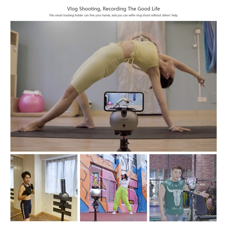 LAIZESKE LA8 Smart Robot Cameraman 360 Degree Auto Tracking Phone Holder (Grey)