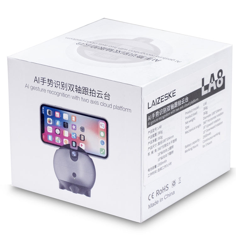 LAIZESKE LA8 Smart Robot Cameraman 360 Degree Auto Tracking Phone Holder (Grey)