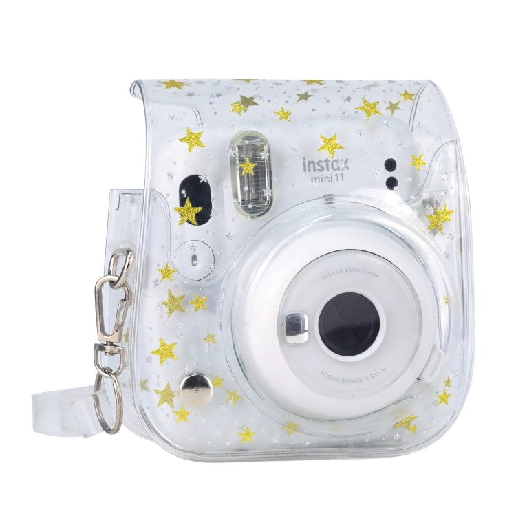 Stars Crystal PVC Hard Case Camera Bag with Shoulder Strap for FUJIFILM Instax Mini 11 (Transparent)