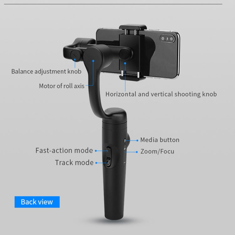 Zhizhuo S1 3-Axis Stabilized Plastic Handheld Gimbal Stabilizer for Smartphones(Black)