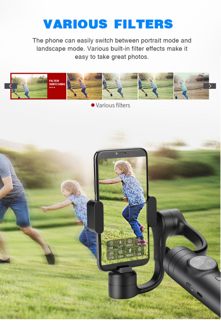 Zhizhuo S1 3-Axis Stabilized Plastic Handheld Gimbal Stabilizer for Smartphones(Black)