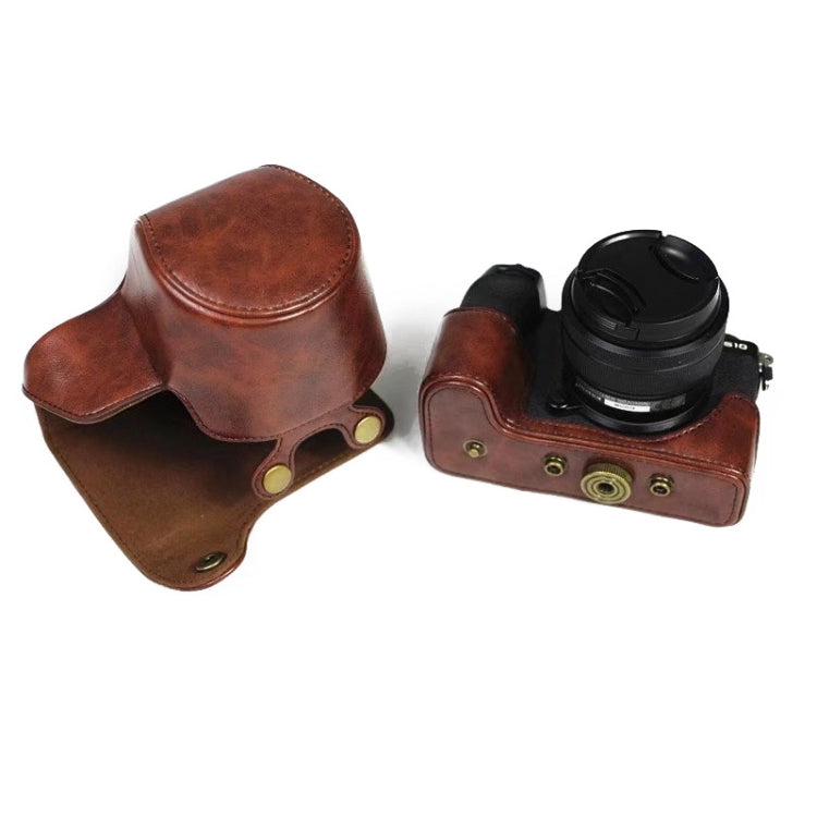 PU Leather Camera Full Body Case Bag with Strap for FUJIFILM X-S10 (15-55mm Lens)