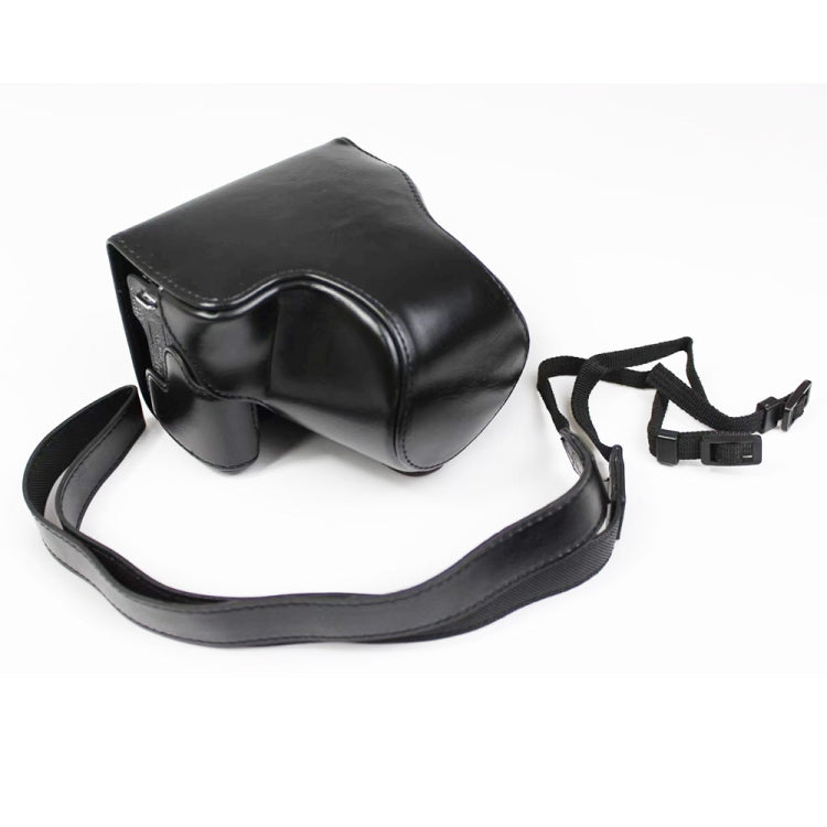 Full Body Camera PU Leather Case Bag with Strap for Canon EOS M6 Mark II (15-55mm Lens)