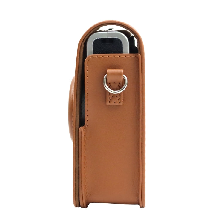 Vertical Full Body Camera PU Leather Case Bag with Strap for FUJIFILM instax mini Evo