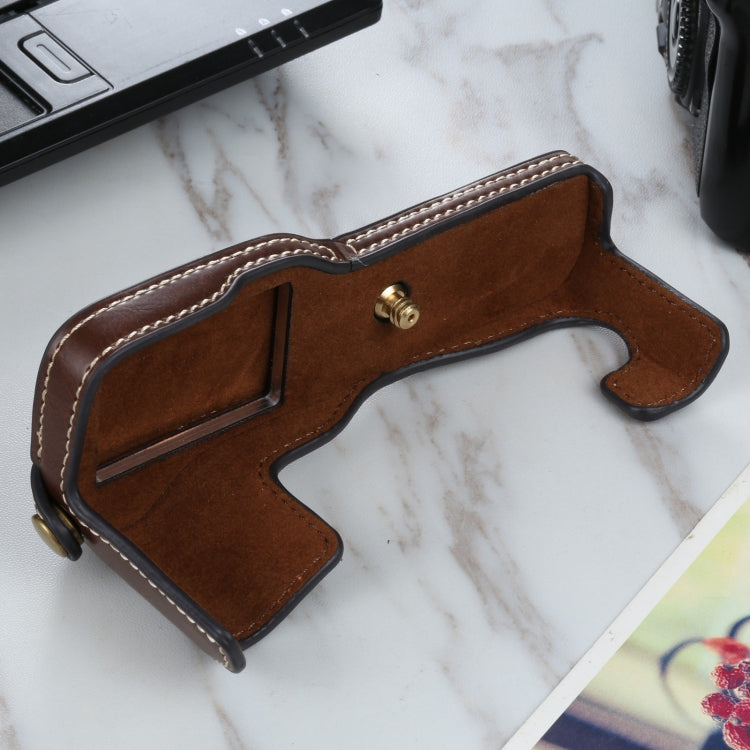 1/4 inch Thread PU Leather Camera Half Case Base for FUJIFILM X-T3/X-T2