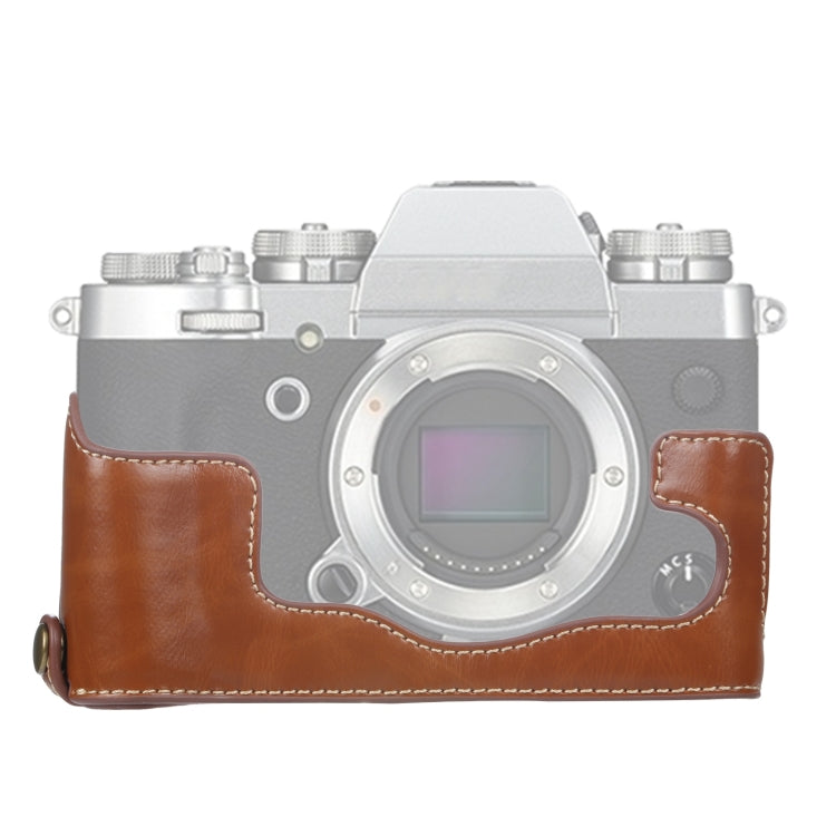 1/4 inch Thread PU Leather Camera Half Case Base for FUJIFILM X-T3/X-T2