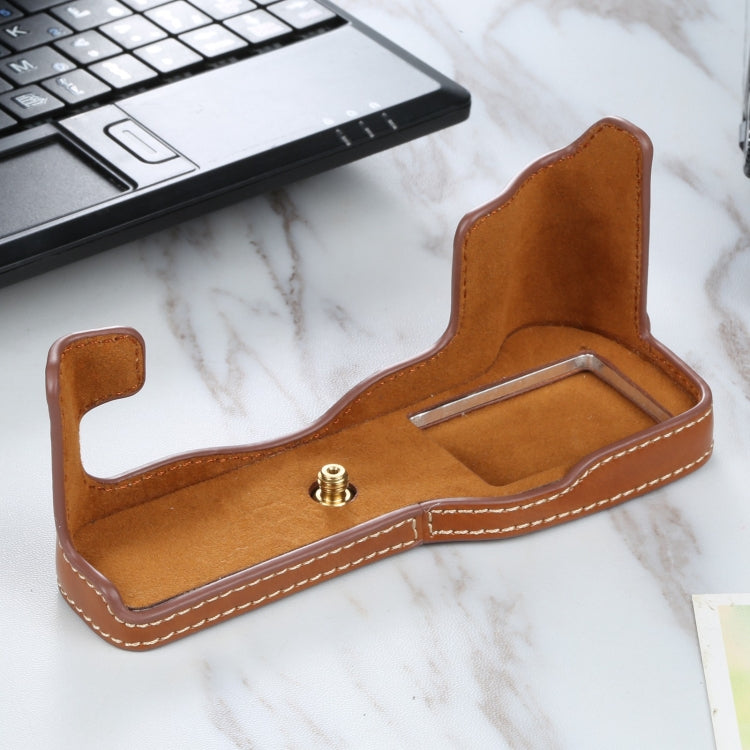 1/4 inch Thread PU Leather Camera Half Case Base for FUJIFILM X-T3/X-T2