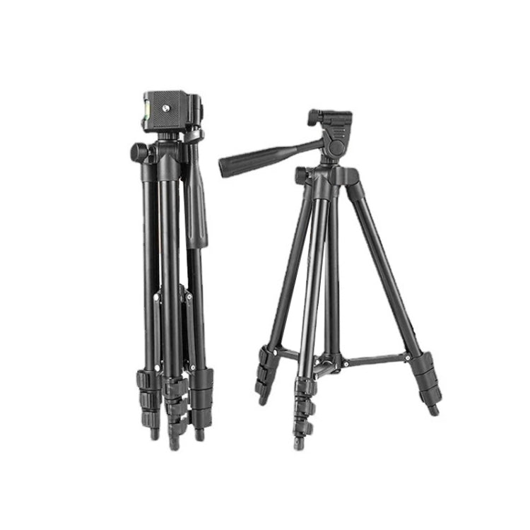 130cm 4-Section Folding Aluminum Alloy Tripod Mount with Three-Dimensional Head