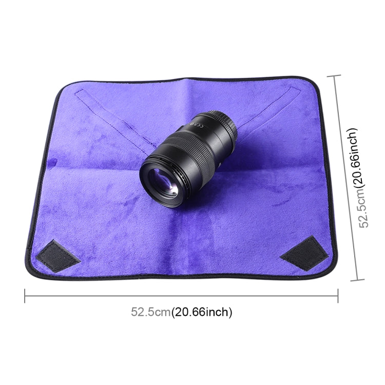 Hundred-folding Cloth Photography Camera SLR Liner Lens Bag Thickening Wrapped Cloth Plus Velvet, Size: 55x55cm (Purple)
