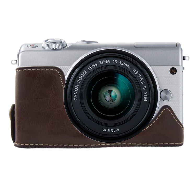 1/4 inch Thread PU Leather Camera Half Case Base for Canon EOS M100