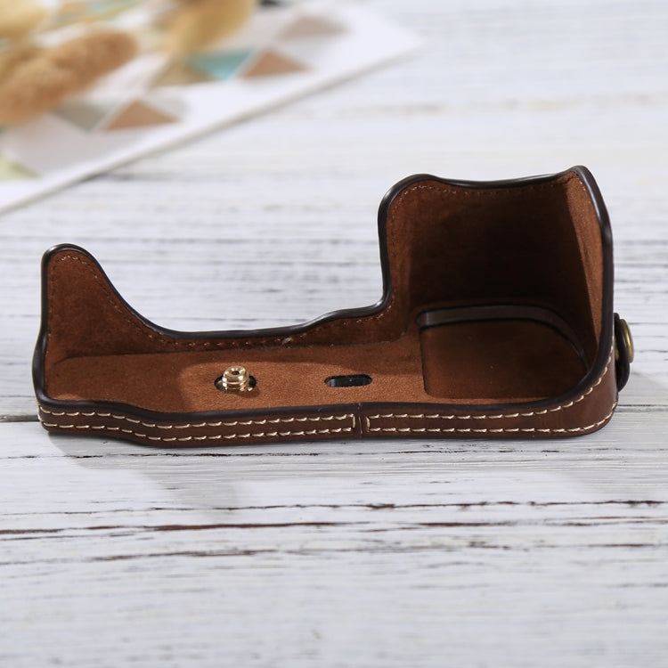 1/4 inch Thread PU Leather Camera Half Case Base for Sony Alpha 6100 / A6100