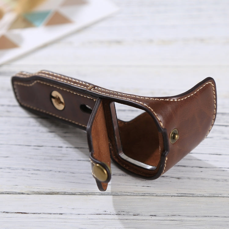 1/4 inch Thread PU Leather Camera Half Case Base for Sony Alpha 6100 / A6100