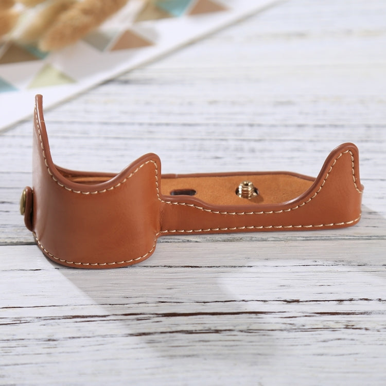 1/4 inch Thread PU Leather Camera Half Case Base for Sony Alpha 6100 / A6100