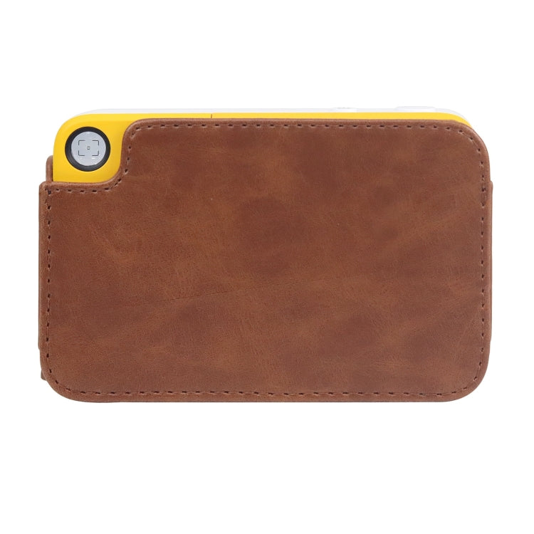 For Kodak PRINTOMATIC Full Body Camera PU Leather Case Bag with Strap (Brown)