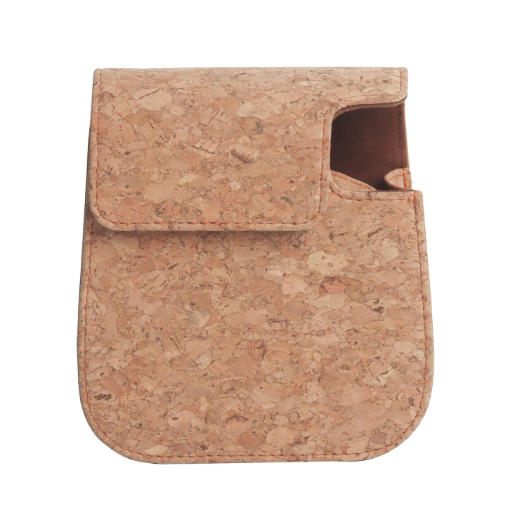 For FUJIFILM instax mini 11 Full Body Camera Cork Leather Case Bag with Strap (Brown)