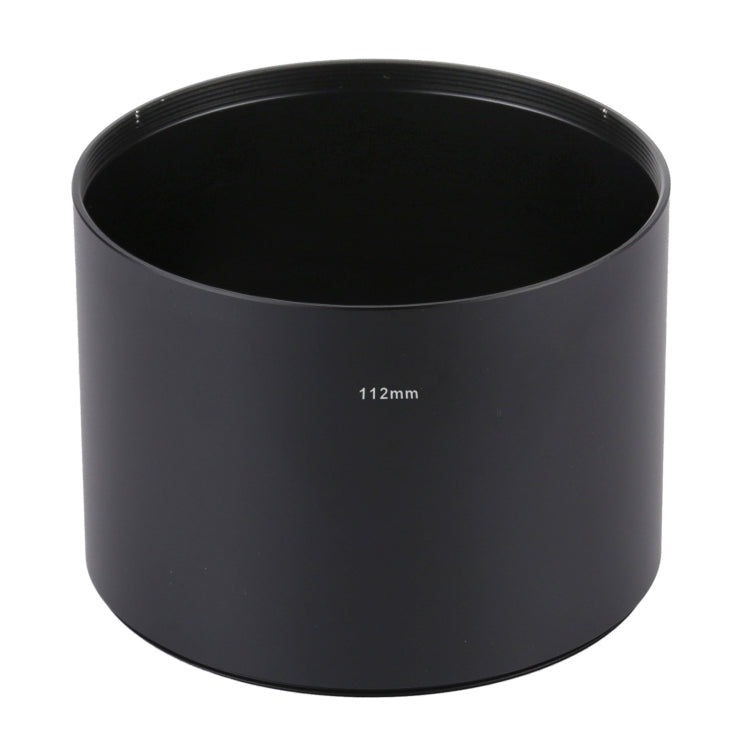 112mm Thread Type Straight Tube Full Metal Lens Hood Shade for Medium Telephoto Lens
