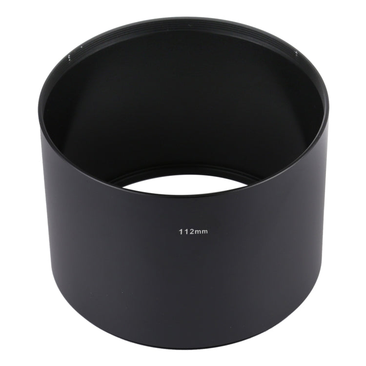 112mm Thread Type Straight Tube Full Metal Lens Hood Shade for Medium Telephoto Lens